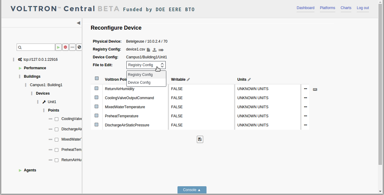 Reconfigure Option Selector